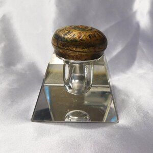 Cut Crystal Inkwell with Unique Lid # 20890